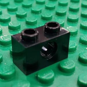 Lego Part 3700 Technic Brick 1 x 2 with Hole BLACK - Picture 1 of 4