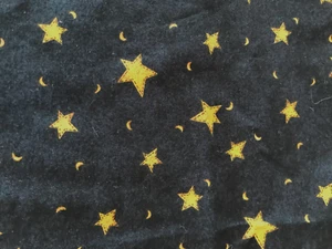 Debbie Mumm Steppstoff Sterne auf schwarzer Baumwolle 22 x22 - Bild 1 von 2