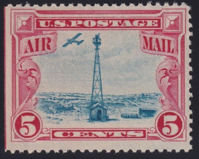 USA Sc #C11 - 5c carmine & blue - MNH (U/M) G - Beacon on Rocky Mtns - gum bends - Image 1 of 2