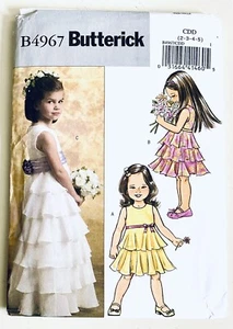 Patrón de Costura Butterick B4967 - Talla Infantil CDD 2,3,4,5 - Vestido y Cummerbund Nuevo - Imagen 1 de 2