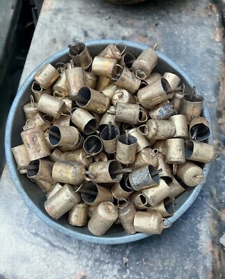 Vintage Antique Metal Cow Bells Handmade Decorative Craft Bells 2" H Lot 36 Pc - Image 1 of 4