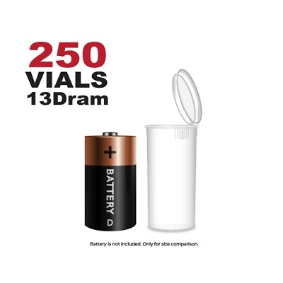 W Gallery 250 Branco 13 Dram Pop Top - Frascos herméticos à prova de cheiro - Imagem 1 de 3