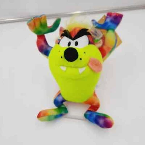 NWT 2016 Colorful Looney Tunes Tazmanian Devil Plush Tie Dye Rainbow Toy 8.5" - Picture 1 of 12