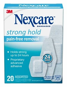 Nexcare Bandages Strong Hold Pain Free Removal Assorted Size 20 Count Pack of 12 - Picture 1 of 1