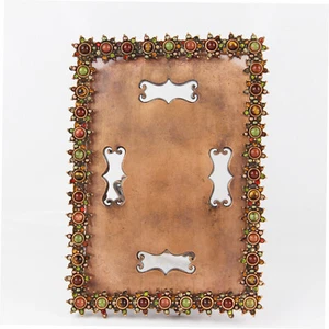 Jay Strongwater Cabochon Natural Stone & Swarovski Crystal Easel Picture Frame - Picture 1 of 8