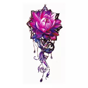 1 x buntes Blumen Tattoo - Traumfänger Feder -Body Temporary Tattoo - XQB030 (1) - Bild 1 von 6