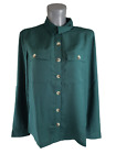 LTS Bluse Freizeithemd Gr. 40 dunkel Grün Basic mit Knöpfen Hemd Damen   
