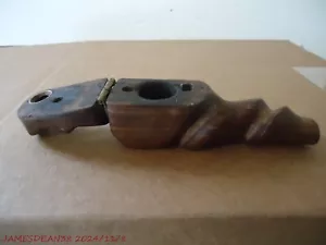 Vintage - VEST POCKET FOLDING PIPE - CARVED Brown Wood SMALL HINGED LID - Picture 1 of 4