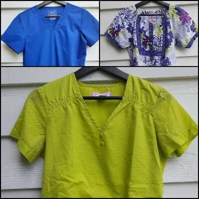 Lot of 3 Scrubs Tops: 2 XS Koi Kathy Peterson Shirt & 1 XXS Blue Cherokee Top - Image 1 of 4
