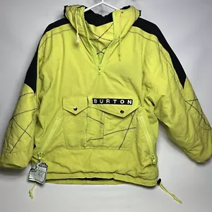 VTG Burton Free Line Snowboard Jacket 1989 Mens Size Medium Yellow Black Green - Picture 1 of 24