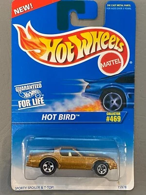 Pontiac Firebird Hot Bird 1995 Hot Wheels tarjeta azul #469 dorado con 5 SPs MTFLK Foto 1 de 4