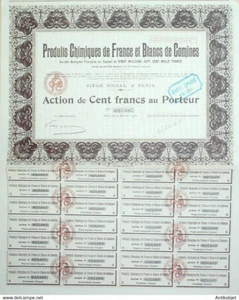 Produits chimiques & Blancs de Comines (La Baryte) action 100 fr 1931 - Picture 1 of 1