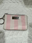 Victoria's Secret Pink Stripes Zipper Keychain Zippy Small Wallet - Coin Wallet