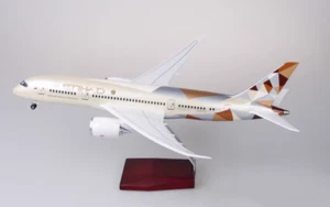 1:130 43CM ETIHAD BOEING 787 avión de pasajeros tren de aterrizaje modelo de avión de resina - Imagen 1 de 14