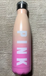 Victoria's Secret Pink 10" Ombre Metal Water Bottle Peach Aura Bubblegum Pink - Picture 1 of 7