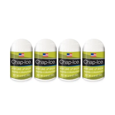 Kiwi Flavor - Chap-Ice Mini Lip Balm, 4 unidades - Feito nos EUA, 0,10 Oz, Limão  - Imagem 1 de 4