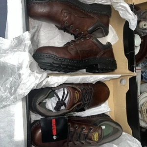 2 Paar Wolverine Exerteeltoeehoxbrn Schuhe Herren Größe 8,5 M Neu im Karton - Bild 1 von 11