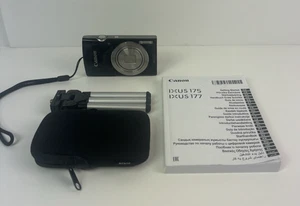 Canon IXUS 177 20.0MP Digital Camera Black With Case and Tripod - Picture 1 of 8
