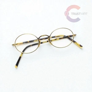 Oliver Peoples OP-5 OV Gold Brown Frame Round Sunglasses Used w/Case - Picture 1 of 11