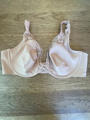 SOMA Intimates Smooth Hush Beige 40DD Essentials Unlined Lace Plunge Bra - Image 1 of 2