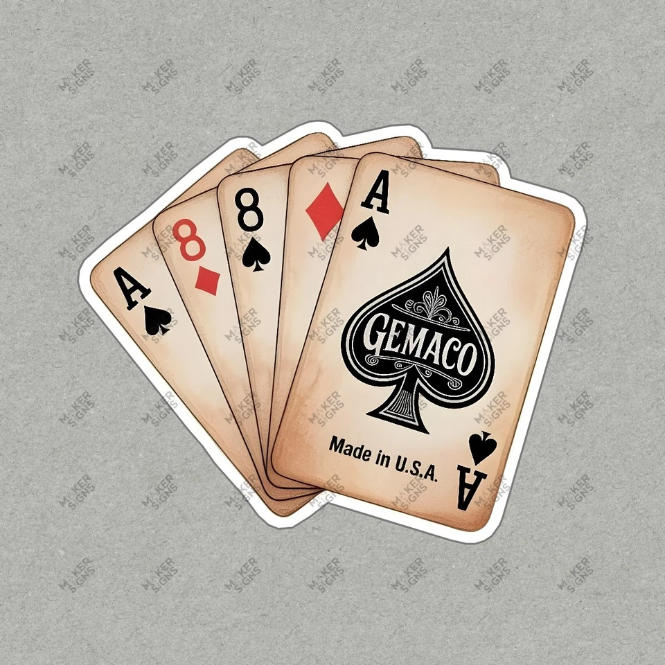 Letrero de cartas vintage GEMACO as y ocho manos juego único #7496 Foto 1 de 1