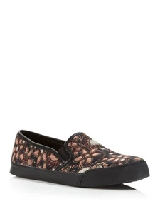 ALICE+OLIVIA Womens Black Mixed Media Piper Round Toe Slip On Sneakers 37 - Picture 1 of 9