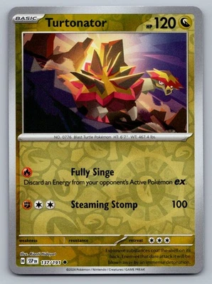 Pokemon TCG SV08: Surging Sparks Turtonator 137/191 Reverse Holo - Image 1 of 2