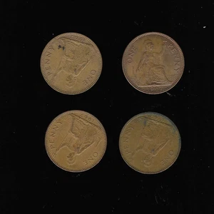 Gran Bretaña Lote de 4 Centavos Circulados QEII 1967 - Imagen 1 de 2
