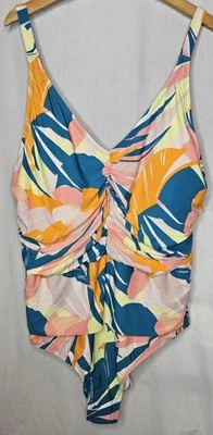 NWT Jantzen Traje de baño floral de una pieza talla grande 26W Vivienne V-Neck Palms Foto 1 de 4