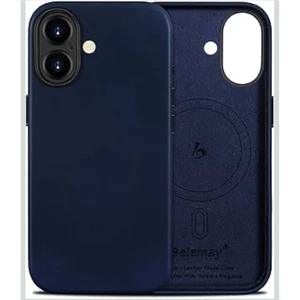 Navy Blue Full Grain Leather Case for iPhone 12 Mini MagSafe Compatible - Bild 1 von 9