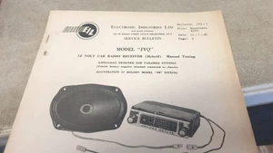 Holden FB 1960 12 voltios radio coche datos de servicio originales - Imagen 1 de 3