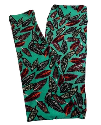 LuLaRoe Leggings OS One Size Animal BIRD Colorful Tribal FEATHER Plume Casual - Image 1 of 4
