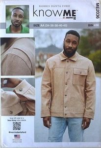 Simplicity 2036 Mens KNOW ME Norris Danta Ford Jackets Sewing Pattern 34-42 - Picture 1 of 1