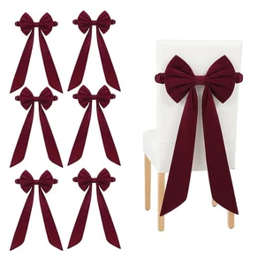 Burgundy Chair Sashes Christmas Red Chair Bows Sashes H OT - Picture 1 of 14