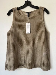 NWT Eileen Fisher Linen Texture Knit Mesh Sleeveless Top Sz M, L $ 248 - Picture 1 of 11