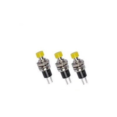 10PCS Lockless Momentary ON/OFF Push button Yellow Mini Switch PBS-110 new  - Image 1 of 4