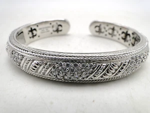 Judith Ripka klappbare Manschette Armband 925 Sterlingsilber Pflasterstein Diamant CZ - Bild 1 von 7
