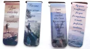 Christian Religious Magnetic Inspirational C Folding Bookmark Set of 4 - Picture 1 of 7