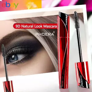 PHOERA 9D BEST BLACK WATERPROOF MASCARA 3D FIBER LASH MAKEUP EYELASHES VOLUMIZER - Picture 1 of 13