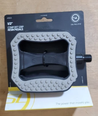 Sunlite 1/2" Comfort Grip Resin Pedals Blac/Grey Pedal 41883 - Image 1 of 4