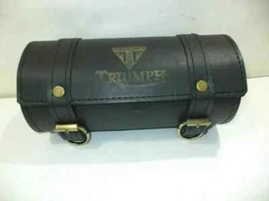Tool Roll Bag New Black Color Pure Leather Fit For Triumph Engraved - Picture 1 of 3