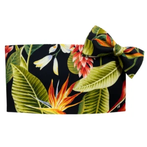 Hawaiian Awaphu, Kokio, Plumeria Floral Paradise Tuxedo Cummerbund and Bow Tie - Picture 1 of 1