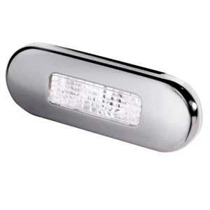 Hella Marine Surface Mount Oblong LED Courtesy Lamp - White LED, Stainless Bezel - Picture 1 of 1