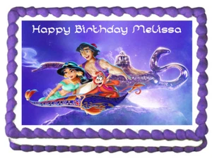 ALADDIN AND JASMINE Edible Party cake topper image - Picture 1 of 10
