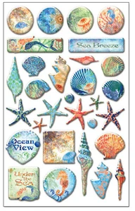 Christine Adolph OCEANA 3-D foglio adesivo epossidico (30) pezzi scrapbooking - Foto 1 di 1