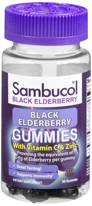 GOMAS DE SABUGUEIRO PRETO SAMBUCOL 30CT - Imagem 1 de 2