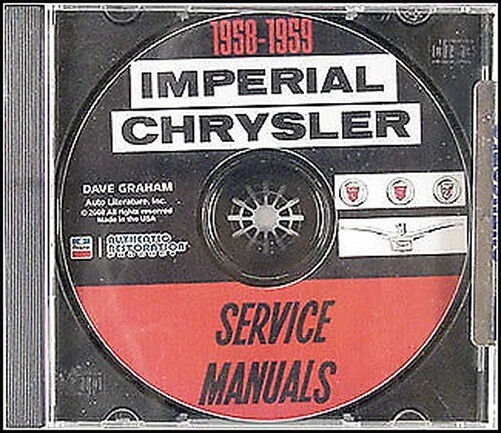 1958-1959 Chrysler Riparazione Negozio Manuale CD Regale Windsor Saratoga Nuovo - Immagine 1 di 1
