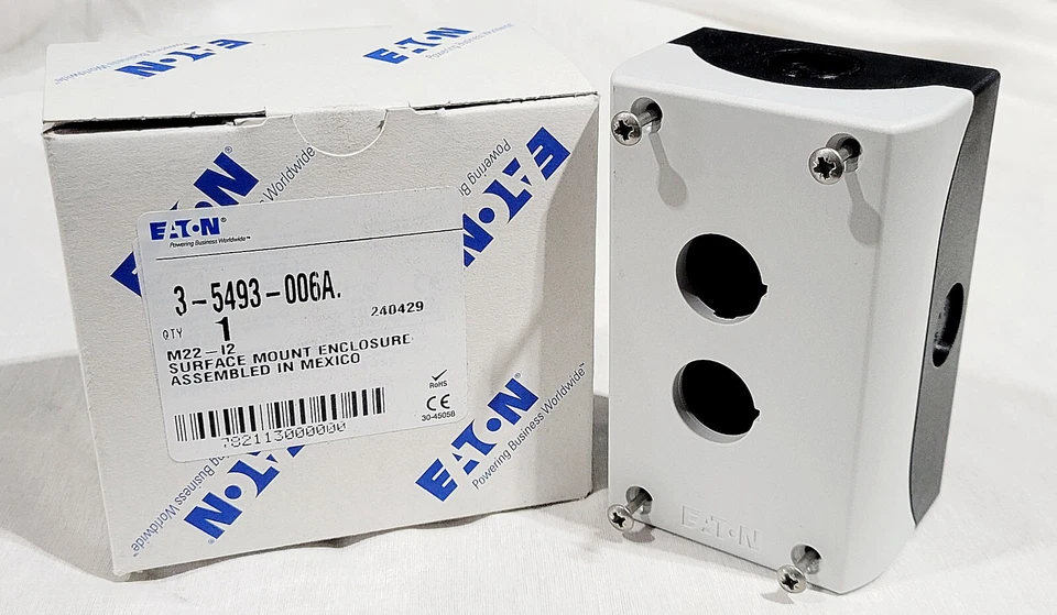 240207 New-No Box Eaton M22-I2-PG Surface Mount Push Button Enclosure
