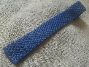 Vintage Indigo Blue Square Slim Tie Unknown Maker 40" - Picture 1 of 5