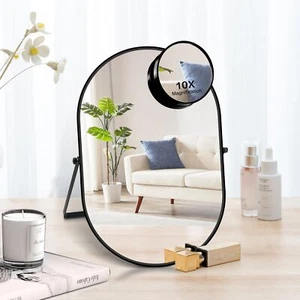 Desk Mirror, Table Mirror for Vanity Makeup, 360°Adjustable Rotation Black - Picture 1 of 6